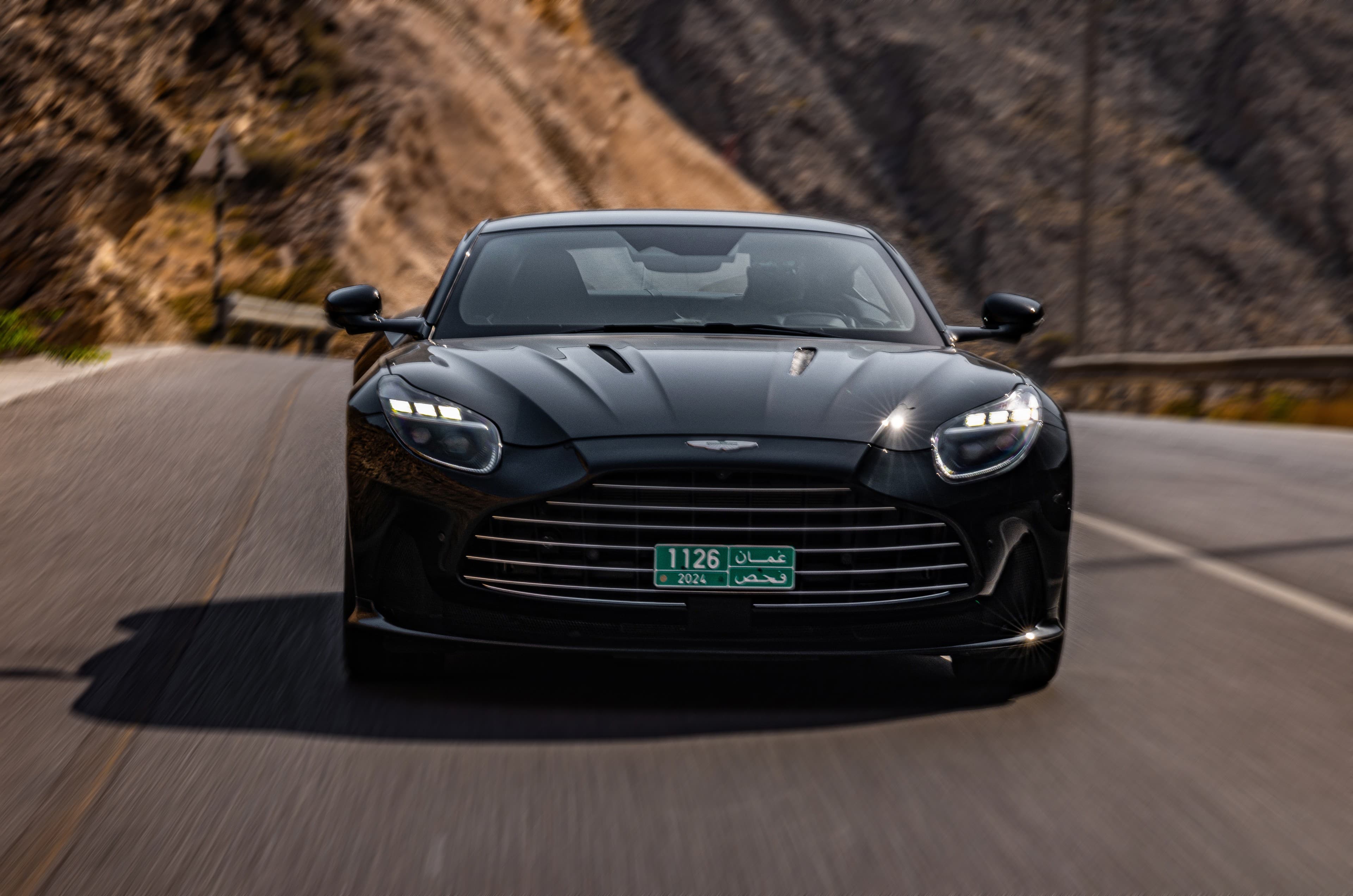 Aston Martin front rolling shot