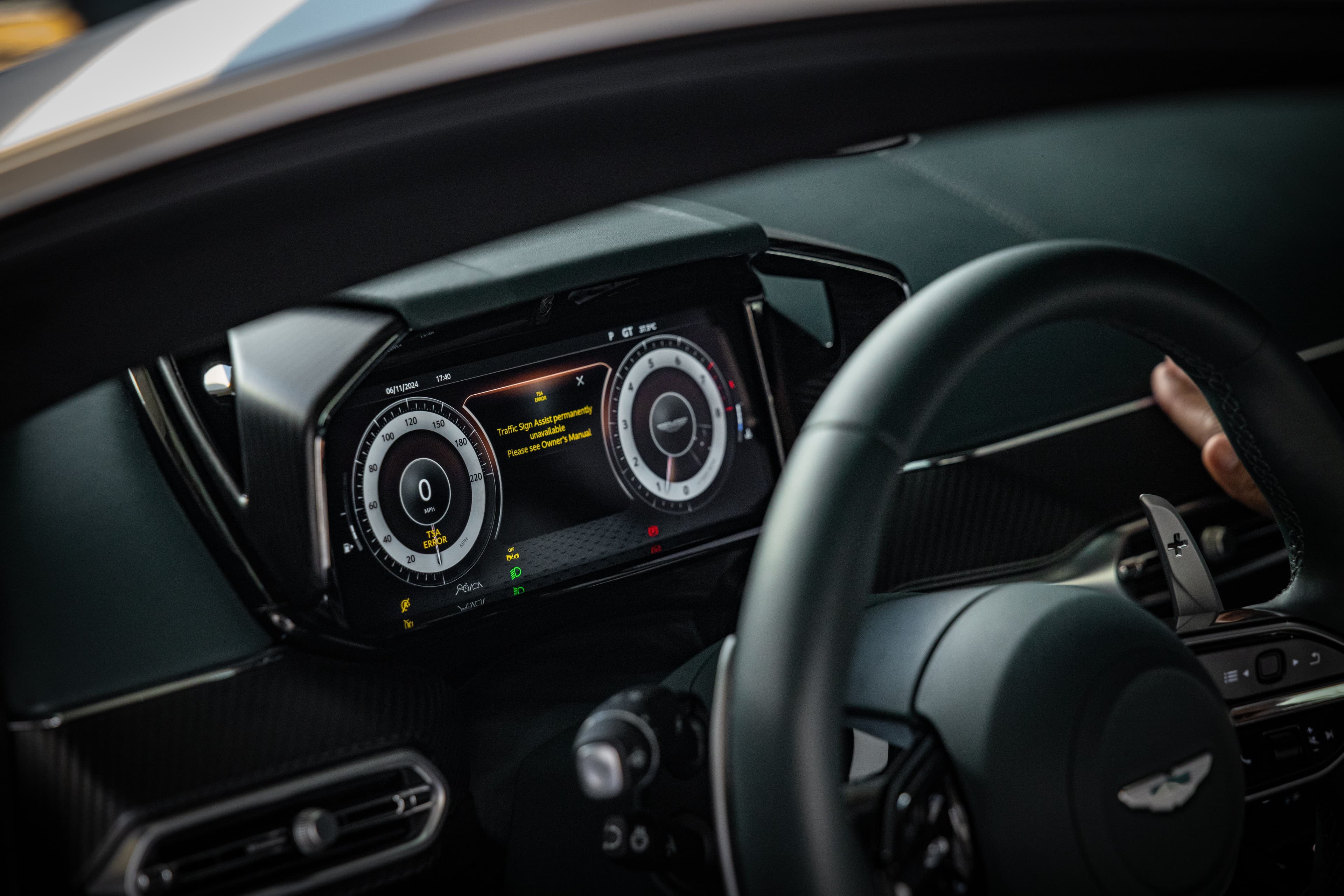 Aston Martin digital cluster and steering wheel
