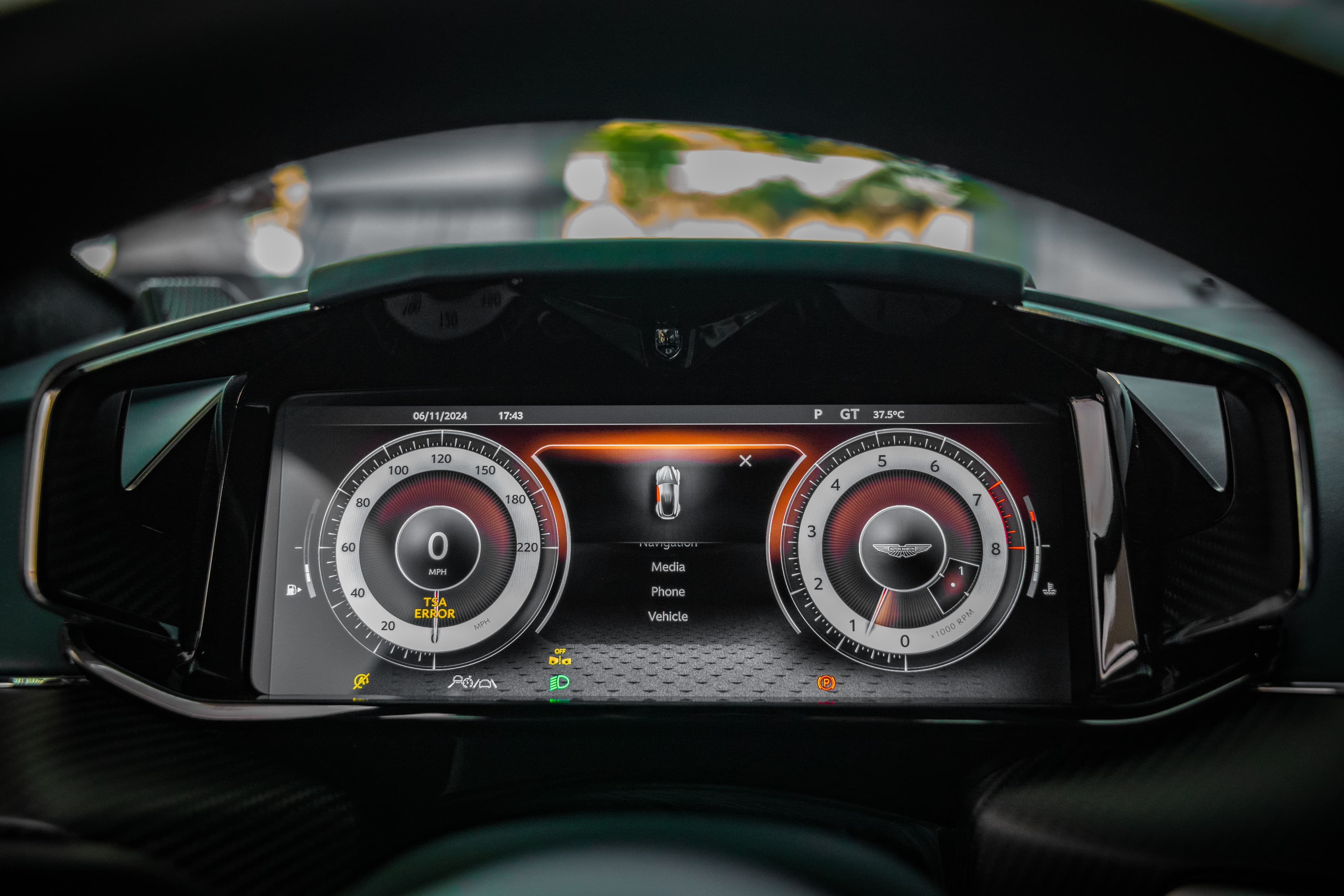 Aston Martin instrument cluster detail